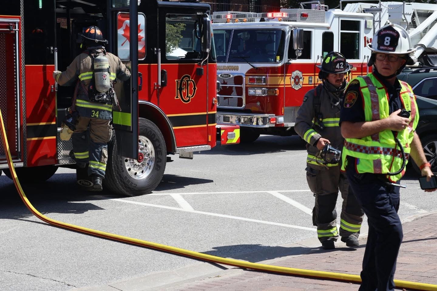 Collingwood Fire crew and Deputy Chief working an incident scene