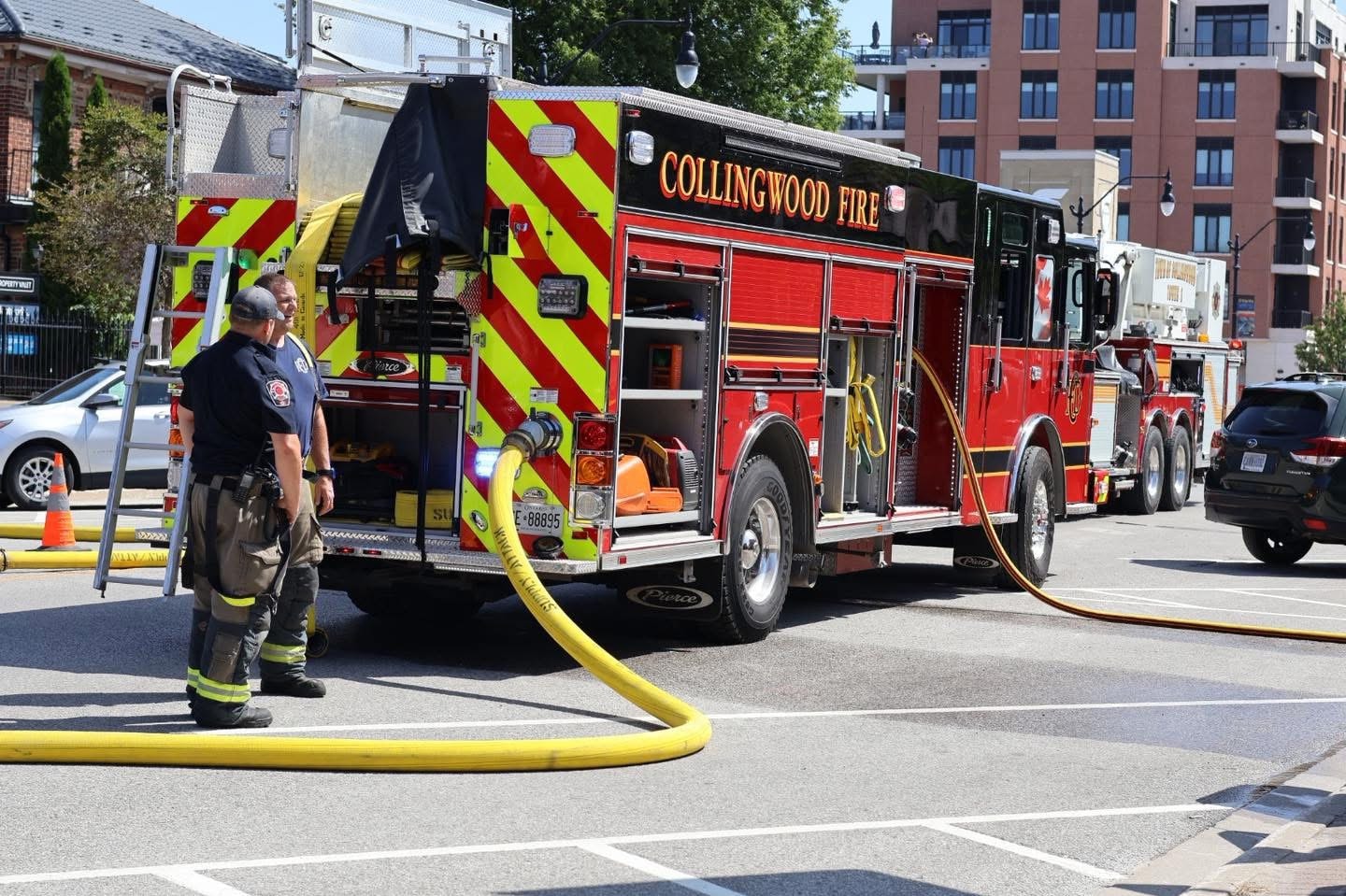 Collingwood Fire pumper truck responding on the road